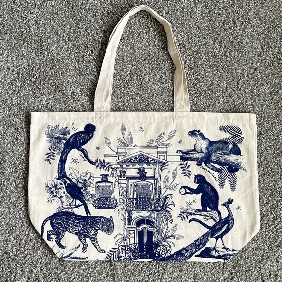 Sezane Handbags - SEZANE Paraiso Tote in Navy Blue Limited Edition Cotton Shoulder Bag